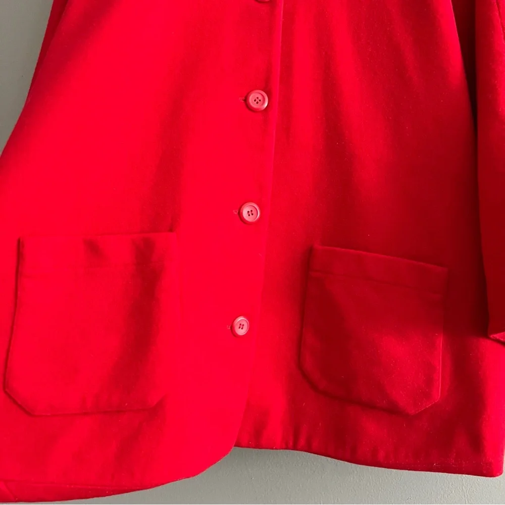 VTG Pendleton Poncho Womens 100% Virgin Wool Made USA Cape Pockets Red Size S/M - Picture 4 of 15